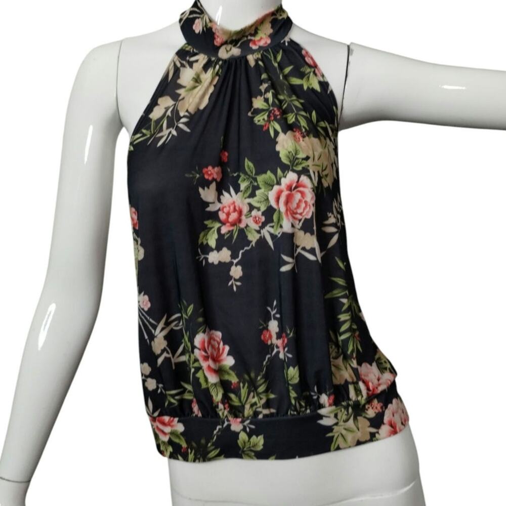 Y2K Vintage Forever 21‎ Women's size Large Floral Coquette Romantic Halter Top